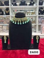 Rubela Golden Kundan Monalisa Mint Set – Royal Beauty, Modern Grace - Image 2