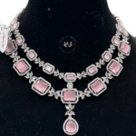 Real Look AD Silver Pink Stone Set – Elegant Radiance by Rubela Store