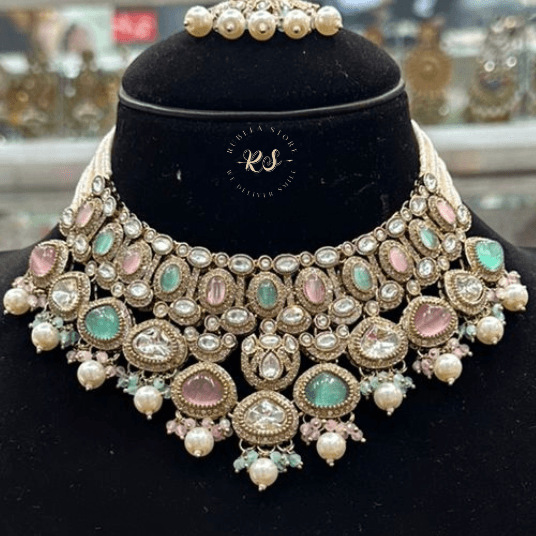 Untitled design Real Look Kundan Polki Double Tone Antique Set – Royal Grace by Rubela Store - Image 1