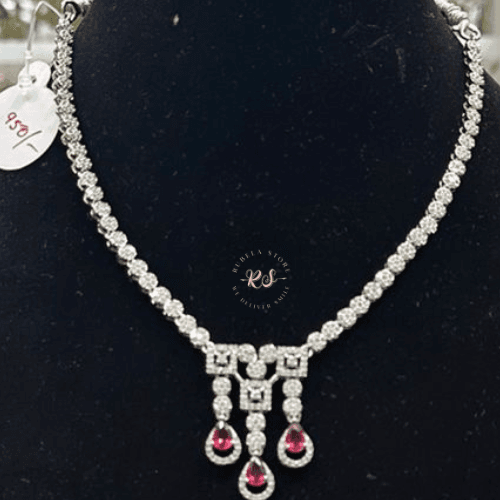 rubela store gold look jewellery best artificial jewellery (23) Real Look AD Rubi Set with Premium Finish - Image 1