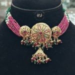Royal Jadau Choker Set with Ruby Green Moti Glow