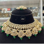 Royal Kundan Heavy Set with Green Moti by Rubela Store