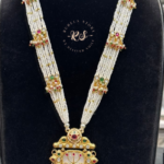 Real Look Golden Heritage Pendant Mala Set for a Royal Look
