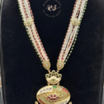 Real Look Golden Meenakari Pendant Mala Set for a Royal Traditional Look