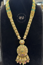 Elegant Real Gold Look Pendant Mala Set for Festive and Traditional Wear