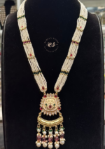 Real Gold Look Pendant Mala Set for a Royal Ethnic Look