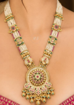 Real Gold Look Pendant Mala Set for a Royal Traditional Look