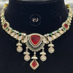 Royal Charm Real Look Kundan AD Jewellery Set