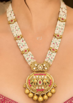 Real Gold Look Pendant Mala Set for a Royal Traditional Look