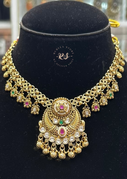 Elegant Real Gold Look Jewellery Set for Women