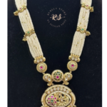 Elegant Real Gold Look Pendant Mala Set for Festive and Traditional Wear