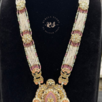 Royal Pink Kundan Tablet Stone Pendant Mala Set