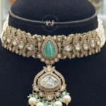 Elegant Mint Green Kundan Polki Choker Set for Women