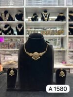 Royal Look Moissanite Choker Set with Ruby and Green Stones - Image 2