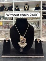 Elegant Diamond Look Pendant Set Without Chain - Image 2