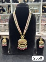 Real Look Golden Meenakari Pendant Mala Set for a Royal Traditional Look - Image 2