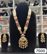 Elegant Real Gold Look Ruby Pendant Mala Set for Traditional Wear - Image 2